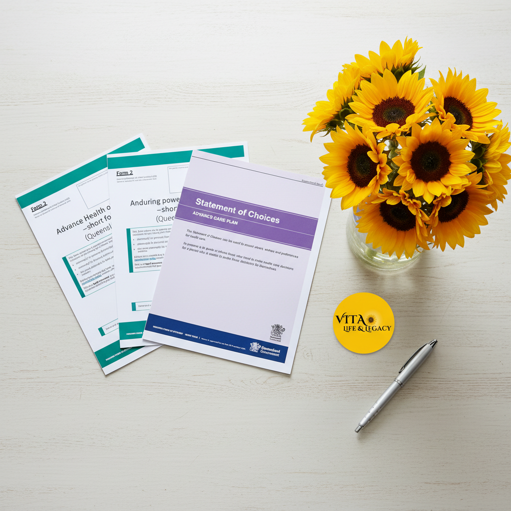 Vita Life & Legacy Desk Scene with Sunflowers